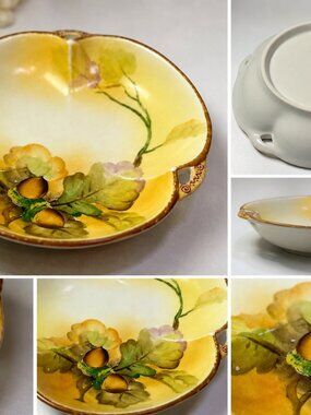 SD-12-Vintage Nippon Japan Hand Painted Lusterware Bowl Cottage Decor